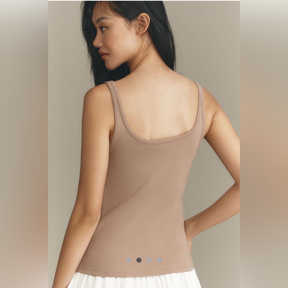 Pilcro Anthropologie NWOT Scoop-Neck Tank in Neutral Size XS - Picture 3 of 9